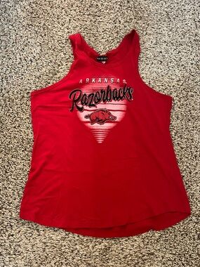 Womens Arkansas Razorbacks Red Racerback Logo Tank Top Size XXL